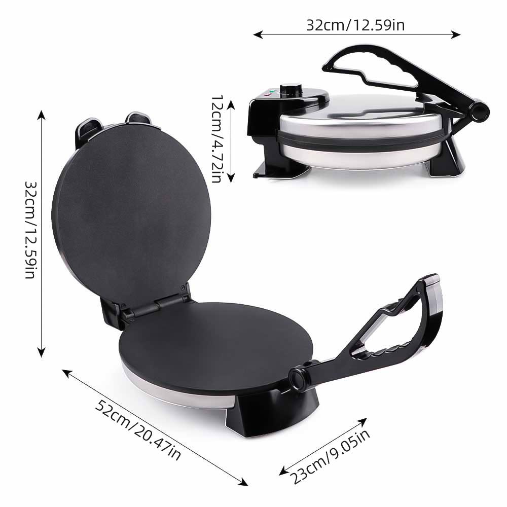 Электрическая машина для приготовления тортильи из нержавеющей стали с антипригарным покрытием, машина для приготовления роти, 1800 Вт, двухсторонний нагрев