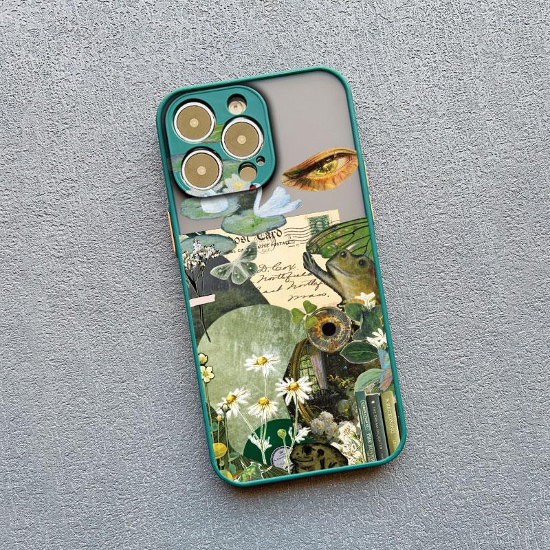 Ретро Черный Кот Белый Котенок Иллюстрация Чехол Для Телефона Для iPhone 17 16 15 14 13 11 12 Pro Max Mini 15 16 Plus Чехол Милый Мультяшный