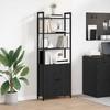 Bookshelf Black Oak Look 60 x 24 x 161 cm Engineered Wood