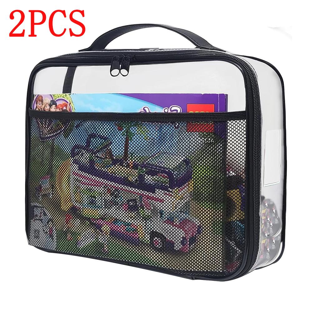 New Large-capacity Mesh Bag with Handle Travel Makeup Bag Zipper Bag Portable Portable Bag Casual Portable Toy Packaging Bag