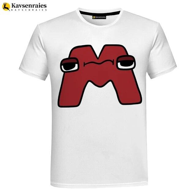 Футболка с 3D изображением алфавита, детская футболка с рисунком аниме для мальчиков и девочек, крутая уличная одежда с короткими рукавами, топы