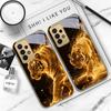 Тигр силы Для Samsung A 01 52S A04 A05S A10 A12 A13 22 23 24 36 42 M02 Note 10 20Ultra 8 9 Золотой стеклянный чехол для телефона