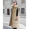 Autumn Winter Female Long Puffer Vest Sleeveless Down Cotton Coat 2026Women Long Waistcoat Korean Hood Puffer Vest Parkas Jacket