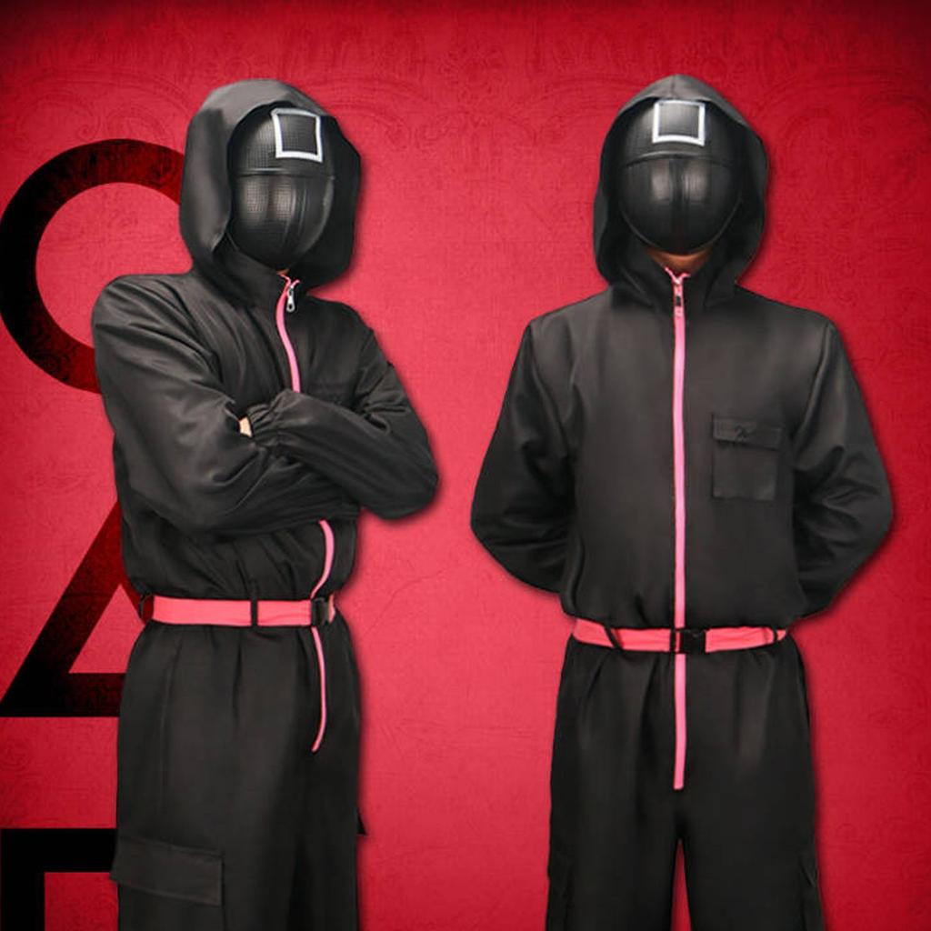 Черный с длинными рукавами цельный костюм для косплея для мужчин и женщин