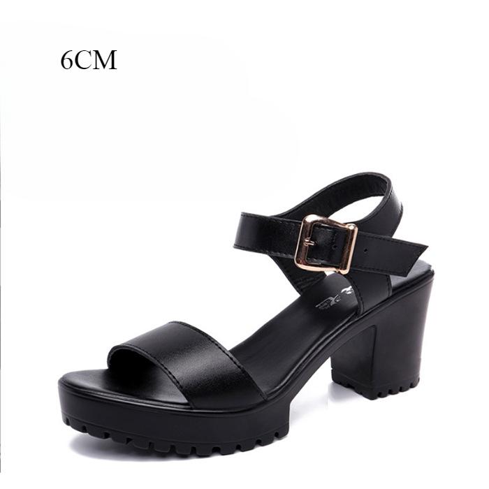 Small Size 32-43 Summer Block High Heels Wedding Shoes Bride Platform Sandals  Women's Thick Bottom Sandals for Office Model