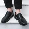 Модные туфли с круглым носком для офиса и светских мероприятий для мужчин, кожаные повседневные туфли для платья, мужские черные, стиль 2024, подходящие для костюма, элегантные и классические, новые 39