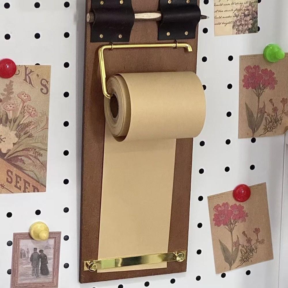 Refillable Kraft Paper Roll Vintage Clipboard DIY Crafts Hanging Writing Pad for Notes