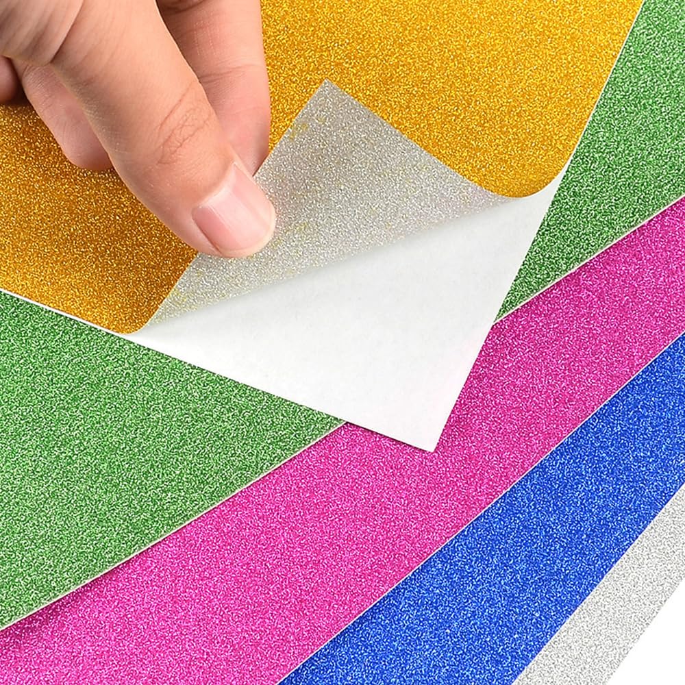 Набор из 10 листов формата А4 с глиттером и флуоресцентным эффектом для большого болельщика с глиттером, вырежи сам, ручная работа, для концертных DIY-поделок, смешанные листы, самоклеящиеся, для болельщиков,