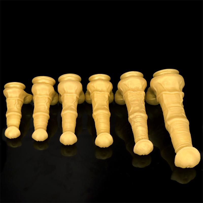 Gold Golden Horse Dildo Male and Female Silicone Soft Oversized Anal Plugs Anal Plug Masturbator