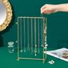Table Hanging Jewelry Organizer Jewelry Stand Holder Display Stand with Jewelry Tray Base Gold Metal Frame Rack Holder