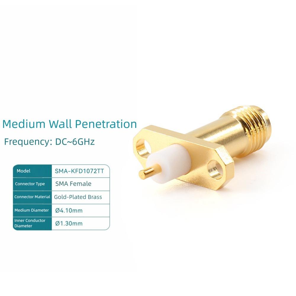 Copper Material SMA Female Connector Two-hole Flange Four-hole Flange RF Coax Connector Solder Terminal Gold Plating