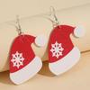 Europe and America Christmas Stud Earrings with Santa Claus and Snowflake Pattern