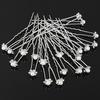 20Pcs Wedding Bridal Faux Pearl Rhinestone Flower Hair Stick Pins Clips Silver Color Jewelry ARI
