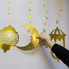 Eid Mubarak Gold Banner Decoration Hanging Star Moon Hanging Decor Ramadan Kareem For Home Decor Muslim Party Supplies HMM