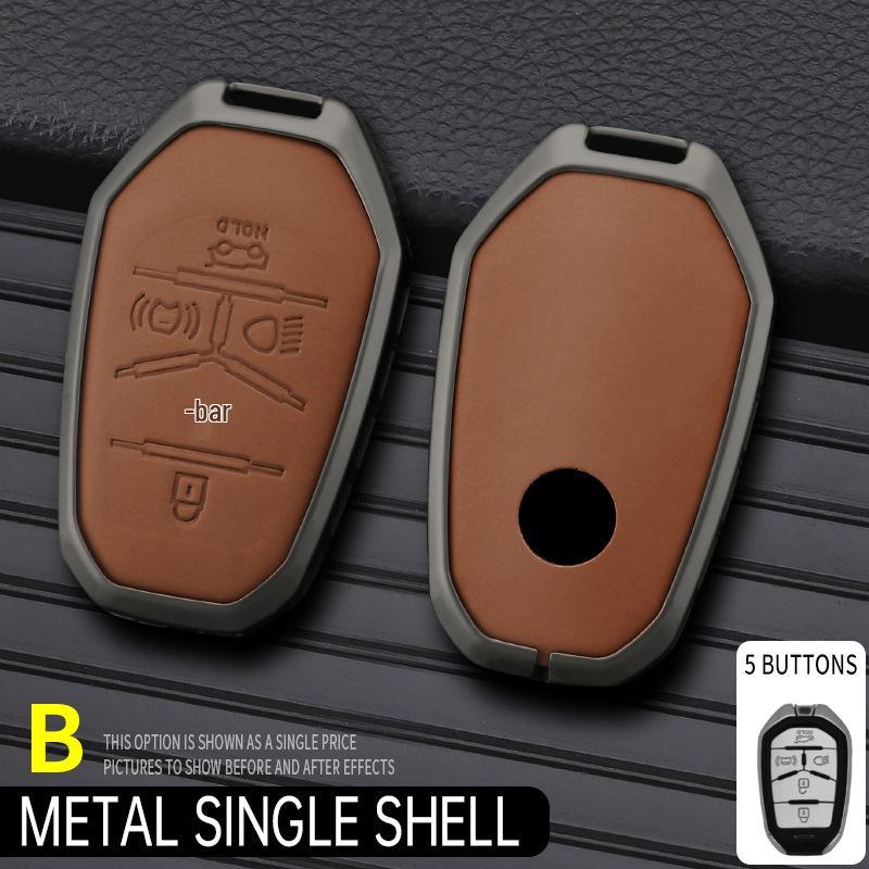 Натуральная кожаная крышка для ключа SsangYong Korando/Rexton, пряжка из сплава