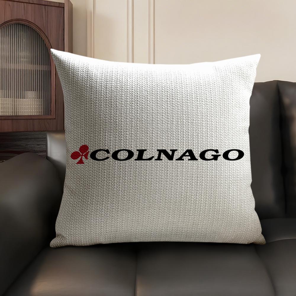Подушка с логотипом гоночного велосипеда Colnago Летний лен Органическая ткань Двусторонняя печать Наволочка для диванной подушки Домашний декор
