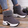 Winter Non-Slip Snow Boots Women Fashion Faux Fur Plush Platform Ankle Boots Woman Air Cushion Warm Cotton Padded Shoes