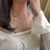 S925 Sterling Silver Irregular Small Pieces of Silver Imitation Pearl Necklace Female Clavicle Chain Temperament Wild