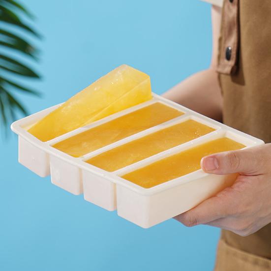 Форма для льда с крышкой Силиконовые формы для льда для морозильной камеры Штабелируемая Большая квадратная форма для льда для коктейлей, сока, кофе 4 ячейки Форма для приготовления кубиков льда