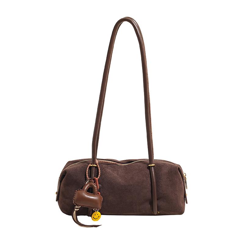 Ретро нишевая замшевая сумка-подушка женская новая сумка-мессенджер для通勤, универсальная текстурная сумка под мышкой