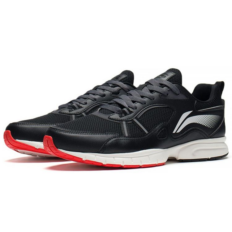 Li-Ning Удобные тканевые кожаные амортизирующие нескользящие износостойкие дышащие легкие низкие кроссовки для бега для мужчин ARSS063-1
