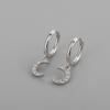 925 Sterling Silver Moon CZ Hoop Earrings for Women Dainty Tiny Earring Ear Piercing Jewelry
