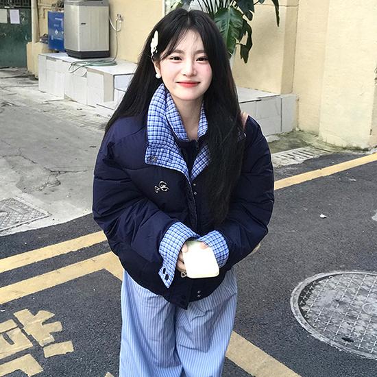 Зимняя двухслойная куртка из хлопка с воротником, женская универсальная в стиле пэчворк, студенческая свободная теплая куртка