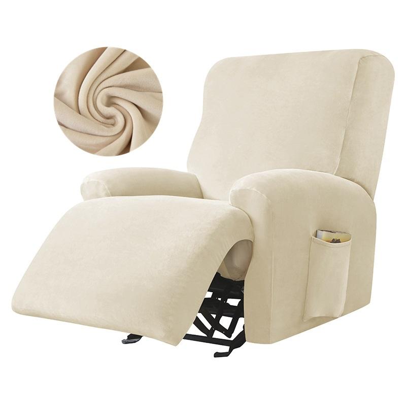 1/2/3 Seater Elastic Recliner Sofa Cover Velvet Stretch Split Protector Slipcover for Relax Armchair Couch Cover for Living Room