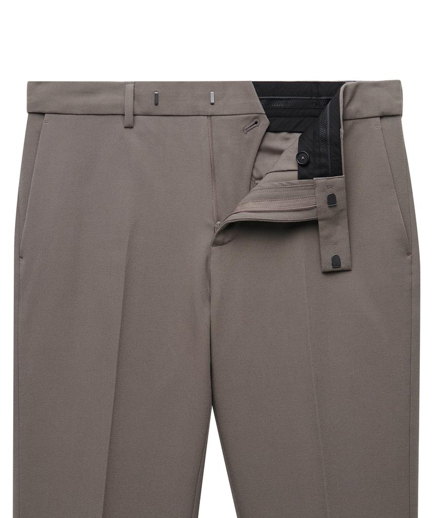 MUSINSA STANDARD Semi-Wide Slit Hidden Banding Slacks [Dusty Beige]