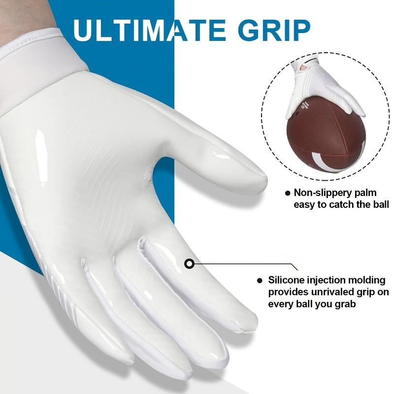 Polyester Football Gloves Adjustable Wrist Strap for Sports & Outdoor Activities Rugby Gloves Water Resistant Breathable Gloves