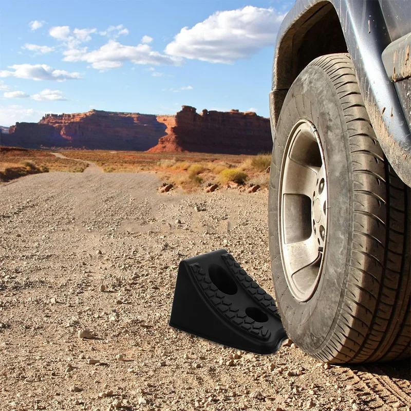 2 шт. Пластиковые противооткатные упоры для колес Сверхпрочные для легковых автомобилей, автодомов, прицепов, для бездорожья Стопоры для безопасности транспортных средств Противооткатные упоры для колес Блоки для шин