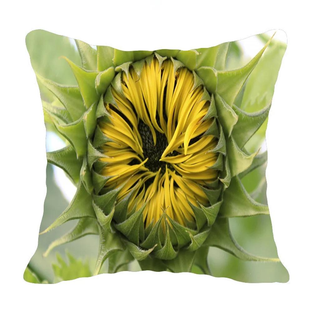 Подсолнух Принт Наволочка Офис Гостиная Дом Наволочка Украшения для Машины