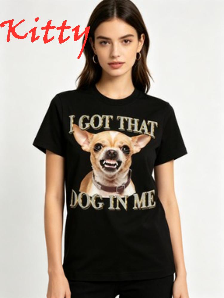 Funny I Got That Dog In Me Chihuahua Unisexs Tshirt Lettering Printed Soft Tee For Dog Lovers Casual Summer Unisexs Clothing