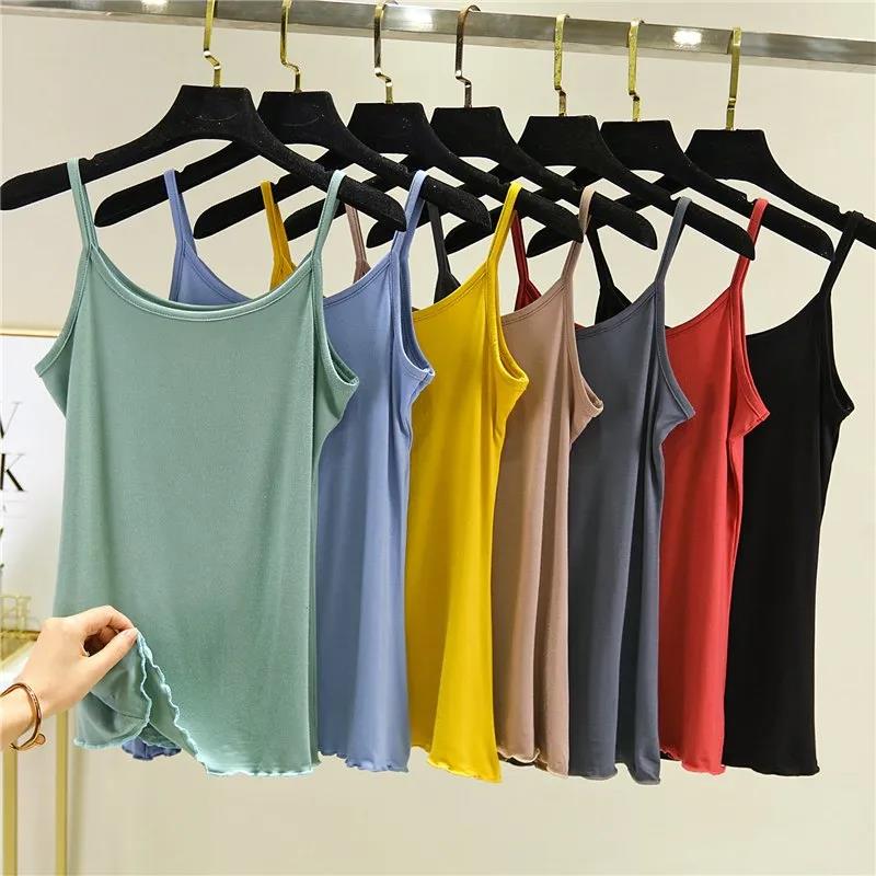 Модальный жилет на подтяжках, женский летний тонкий большой свободный топ, сексуальные подтяжки