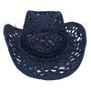 Hand-woven Holiday Beach Hat Western Cowboy Straw Hat Sun Hat Hollow Jazz Hat Men and Women Tide
