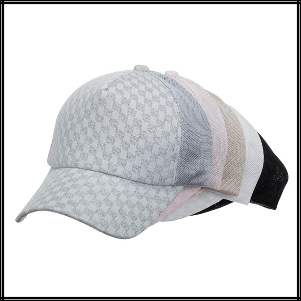 Сетчатая кепка в клетку Шляпа для бега на открытом воздухе Женская Мужская CA696 [Белый Клык] (белый)