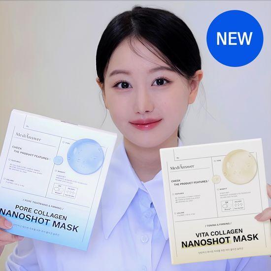 MediAnswer Маска Vita/Pore Collagen Nanoshot Mask 5 листов, 2 вида, 1 выбор