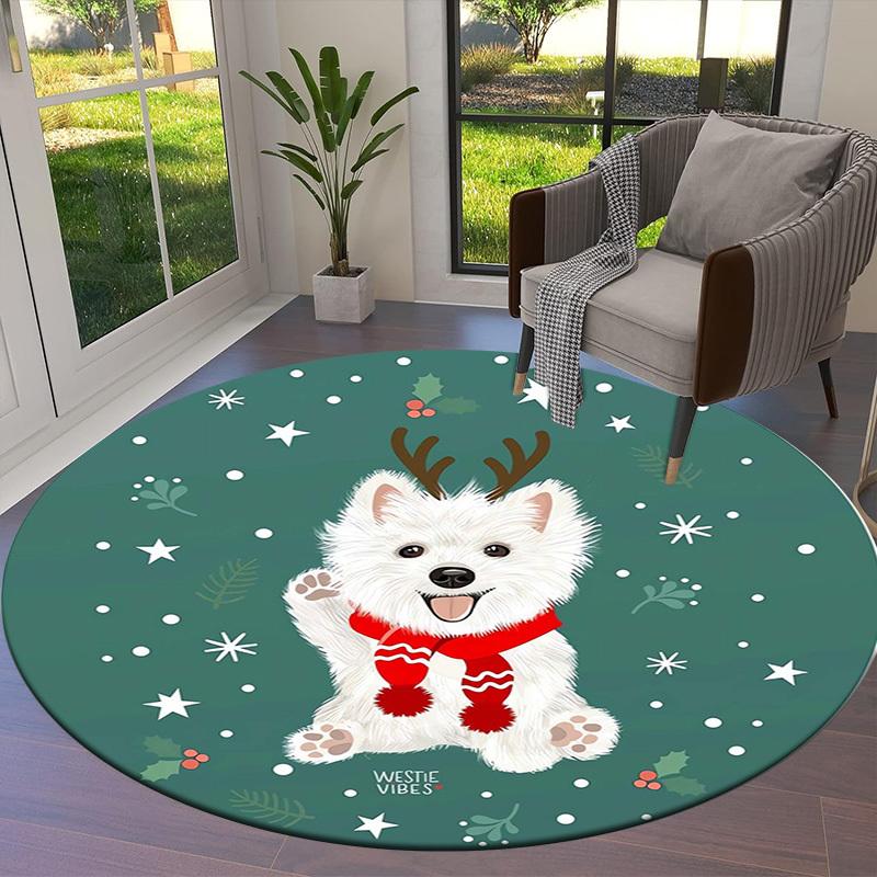 1pc Office Carpet Chair Mats Christmas Westie Vibes Perfect for Decorating Office Chairss, Or Bedrooms.YDT306