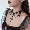Ingemark Halloween Gothic Big Cross Jesus Pendant Choker Necklace for Women Multilayer Metal Chain Part Jewelry Accessories New