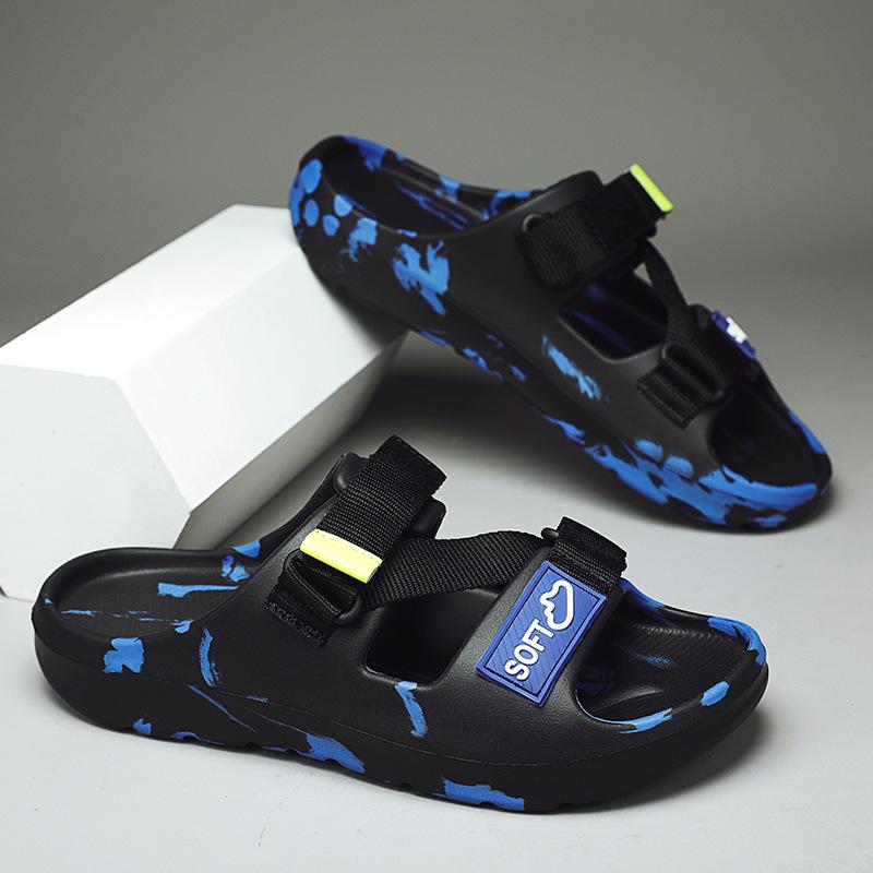 2025 Новые мужские модные регулируемые сандалии Мягкая подошва Пляжные шлепанцы для улицы Лето Нескользящие повседневные шлепанцы Дышащие ремешки