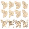 12pcs DIY Easter Eggs Wood Crafts Handmade 3D Stars Butterfly Unfinished Wooden Slices Paintable Desktop Ornaments Holiday Decor