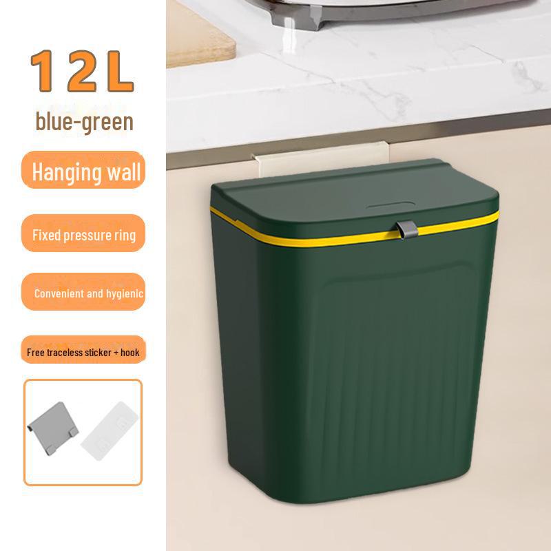 Кремовый настенный мусорный бак с крышкой для кухни и ванной комнаты