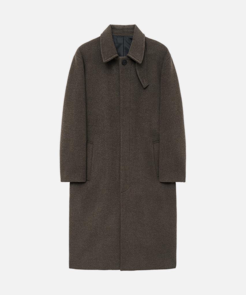Draw Fit Premier Pure Wool Balmacaan Coat [Melange Brown]