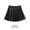 Spring 2025 Women's European & American Style Faux Leather Mini Skirt - Fashionable, Simple, Versatile