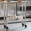 Vidaxl Kuchenny Stół Roboczy Na Kółkach 82,5X30X85 Cm, Stal Nierdzewna