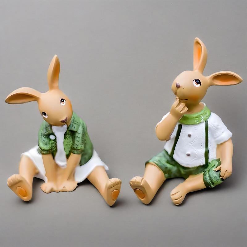 Balcony Garden Creates Decorative Arrangements with Cartoon Animals, Creative Rabbits, Courtyard Tabletop Resin, Cute Healing Ornaments