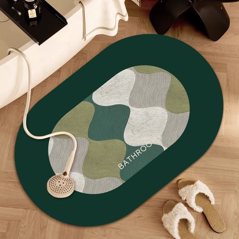 American Medieval Style Diatom Mud Floor Mat, Bathroom Non-Slip Absorbent Floor Mat, Bathroom Dirt-Resistant And Wear-Resistant Cutting Foot Mat