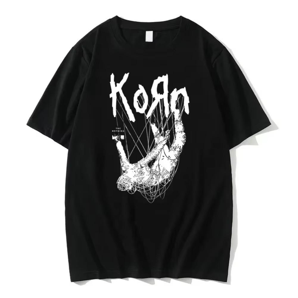 Американская певица группа Korn принт графическая футболка лето с коротким рукавом футболки топы уличная одежда повседневные из чистого хлопка футболки мужские