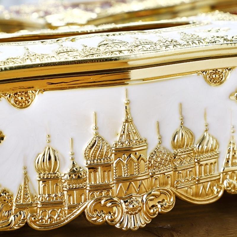 Бумажная коробка для салфеток Пластиковый рельефный держатель 'Дворец' Домашний диспенсер для салфеток Ресторанный органайзер Офисный/гостиничный настольный декоративный