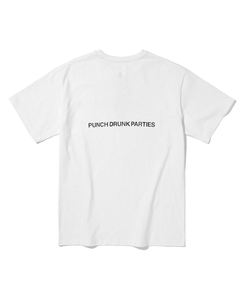 PUNCH DRUNK PARTIES Circle Logo Narrow Tee (White)